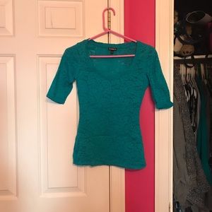 Express turquoise lace top